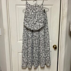 2 pc. Black and White Abstract skirt with matching top